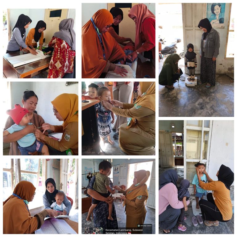 Pelayanan imunisasi dan pembagian vit A dan obat cacing di posyand mujahir, Posyandu Titang dan Posyandu Nyiur, Kelurahan Lanrisang
